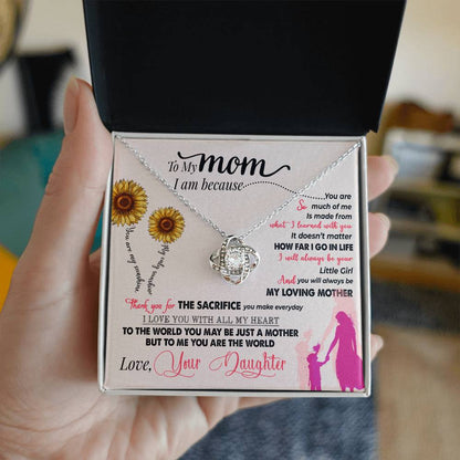 To My Mom, Thank You For Everything - Love knot Necklace-Jewelry-14K White Gold Finish-Standard Box-2-Chic Pop