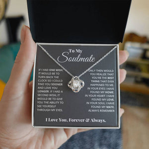 To My Soulmate, In Your Heart I Found My Love - Love knot Necklace-Jewelry-18K Yellow Gold Finish-Luxury Box-6-Chic Pop