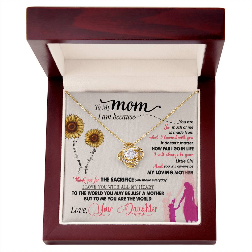 To My Mom, Thank You For Everything - Love knot Necklace-Jewelry-14K White Gold Finish-Standard Box-5-Chic Pop