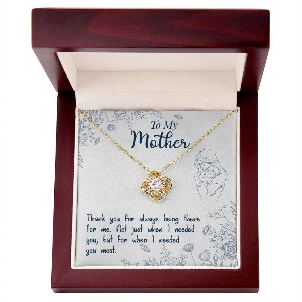 To My Mother, Thank You For Always Being There - Love knot Necklace-Jewelry-14K White Gold Finish-Standard Box-5-Chic Pop