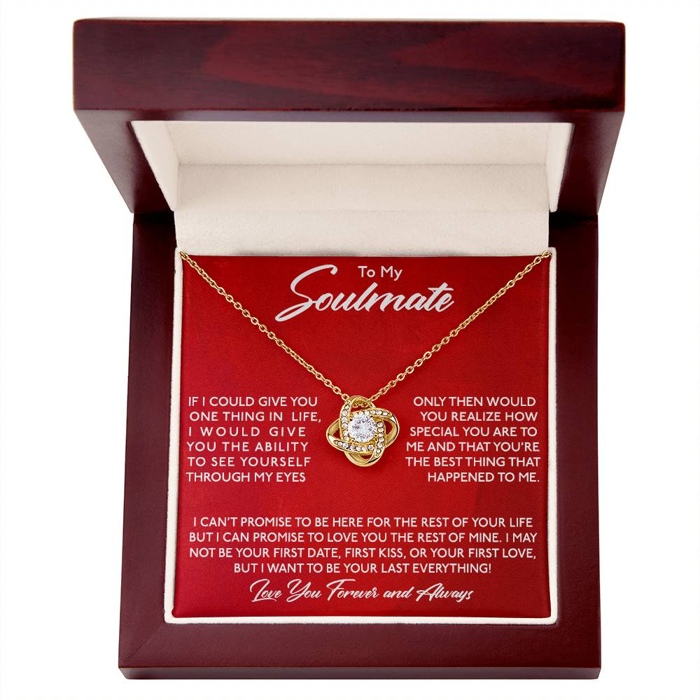 To My Soulmate, You Are Special To Me - Love knot Necklace-Jewelry-14K White Gold Finish-Standard Box-5-Chic Pop