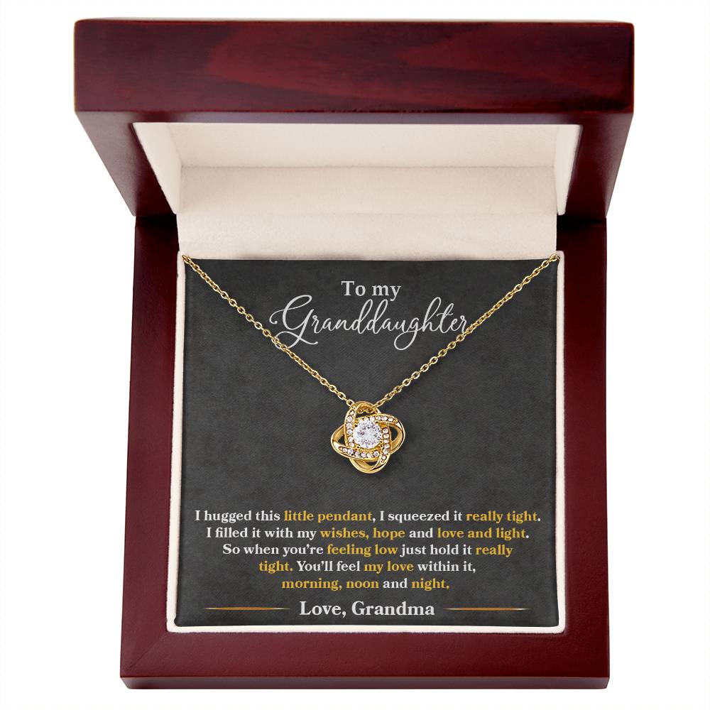 To My Granddaughter, You_ll Feel My Love Within This - Love knot Necklace-Jewelry-14K White Gold Finish-Standard Box-5-Chic Pop