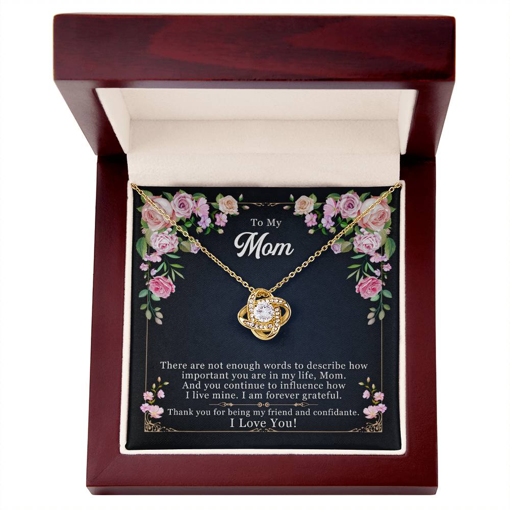 To My Mom, Thank yOU For Being My Friend - Love knot Necklace-Jewelry-14K White Gold Finish-Standard Box-5-Chic Pop