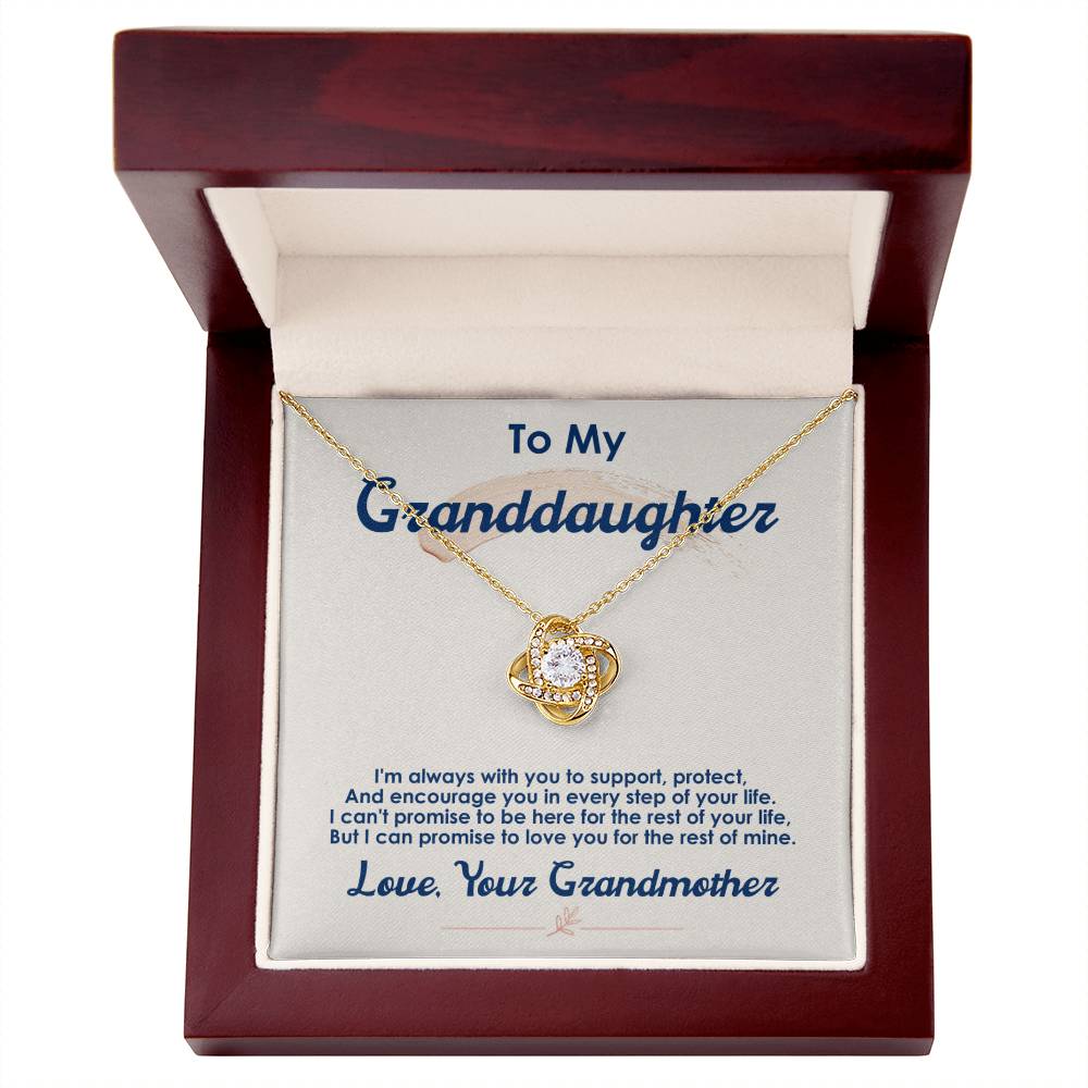 To My Granddaughter, I Love You For The Rest Of My Life - Love knot Necklace-Jewelry-14K White Gold Finish-Standard Box-5-Chic Pop