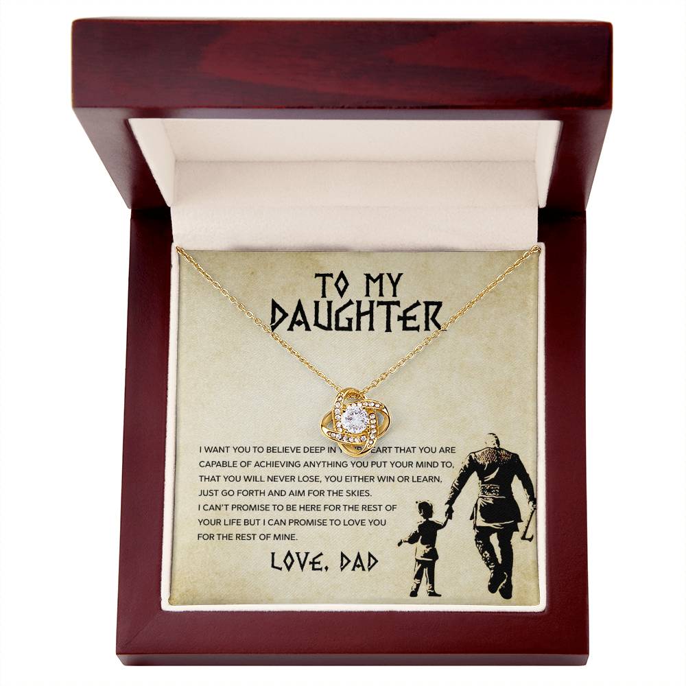 To My Daughter, You Will Never Lose - Love knot Necklace-Jewelry-14K White Gold Finish-Standard Box-5-Chic Pop