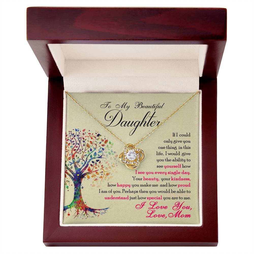 To My Beautiful Daughter, You Are Special To Me - Love knot Necklace-Jewelry-14K White Gold Finish-Standard Box-5-Chic Pop