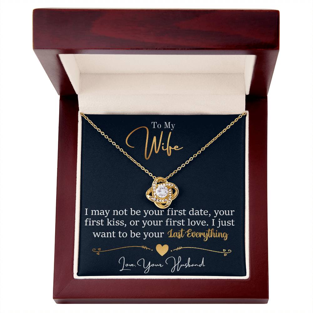 To My Wife, I Want To Be Your Everything - Love knot Necklace-Jewelry-14K White Gold Finish-Standard Box-5-Chic Pop