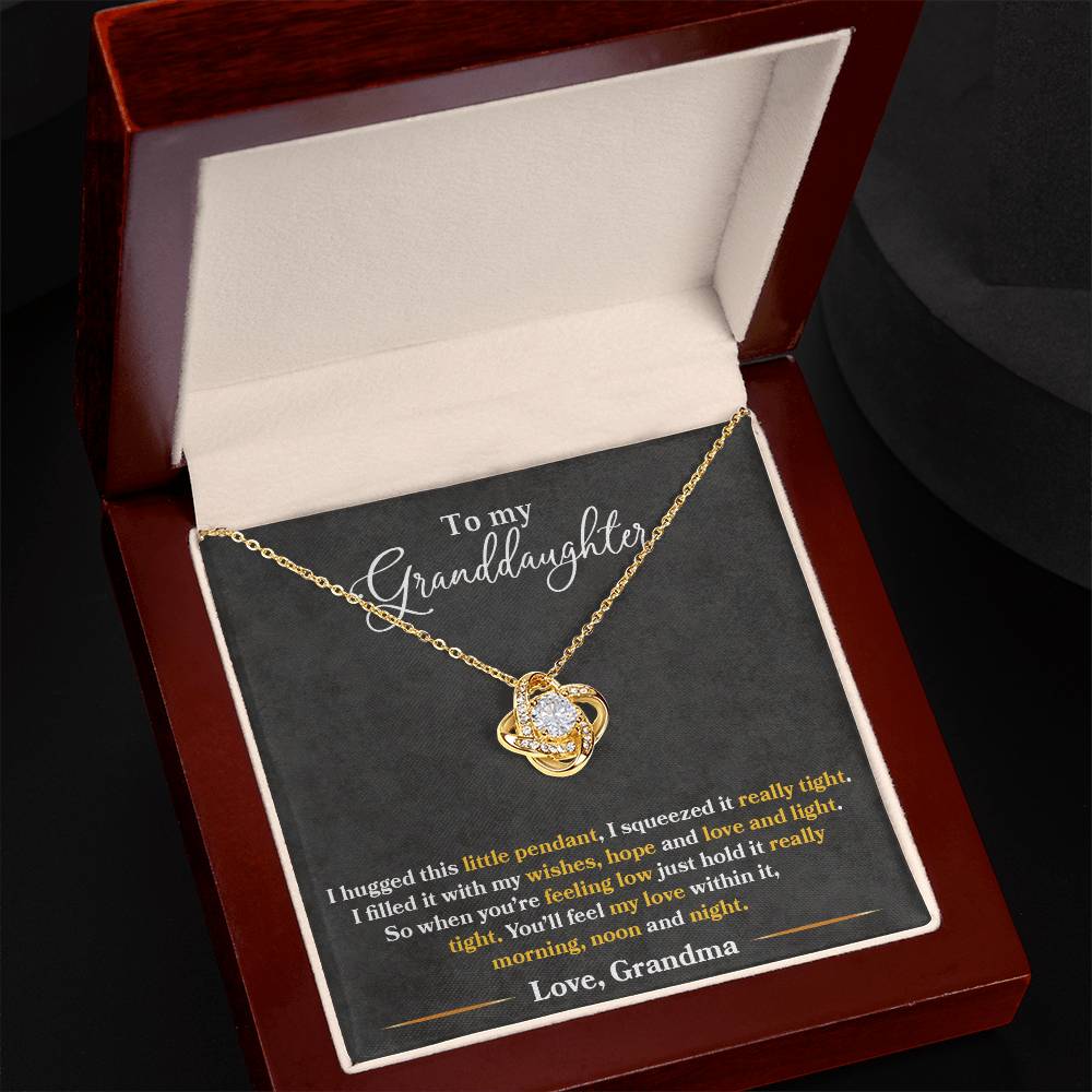 To My Granddaughter, You_ll Feel My Love Within This - Love knot Necklace-Jewelry-18K Yellow Gold Finish-Luxury Box-6-Chic Pop