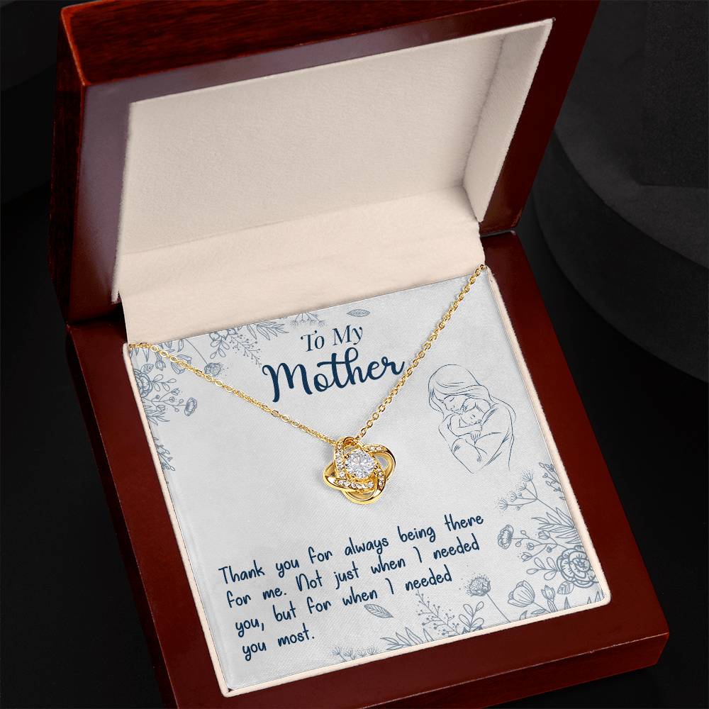 To My Mother, Thank You For Always Being There - Love knot Necklace-Jewelry-18K Yellow Gold Finish-Luxury Box-6-Chic Pop