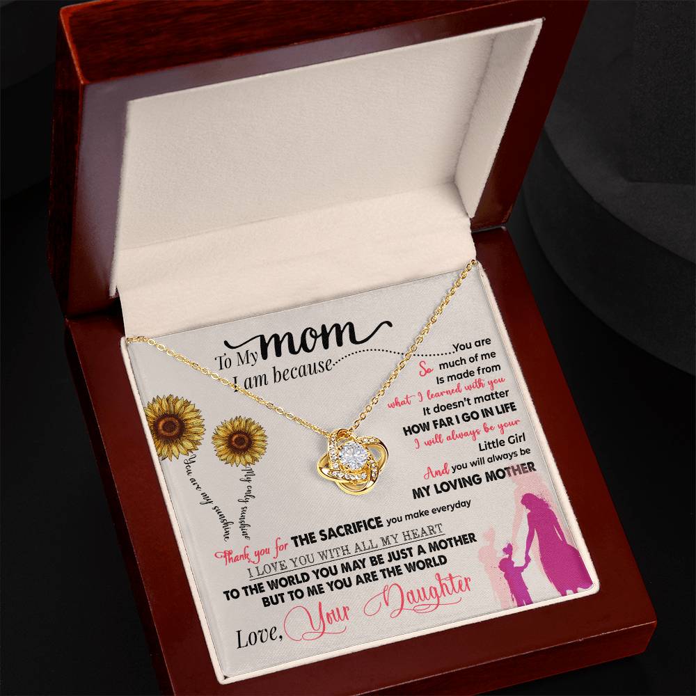 To My Mom, Thank You For Everything - Love knot Necklace-Jewelry-18K Yellow Gold Finish-Luxury Box-6-Chic Pop