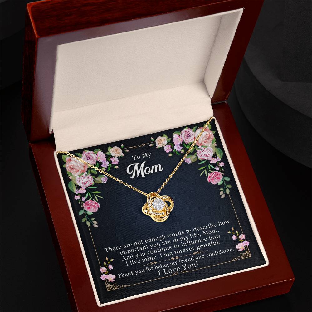 To My Mom, Thank yOU For Being My Friend - Love knot Necklace-Jewelry-18K Yellow Gold Finish-Luxury Box-6-Chic Pop