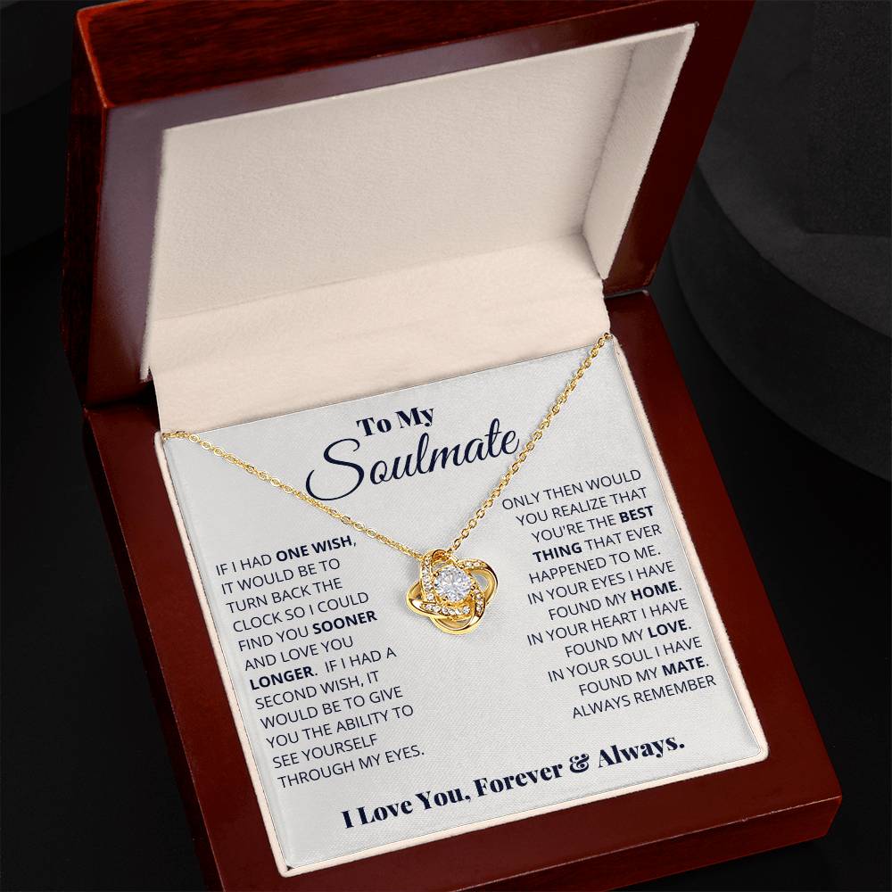 To My Soulmate, I Love You, Forever & Always - Love knot Necklace-Jewelry-18K Yellow Gold Finish-Luxury Box-6-Chic Pop