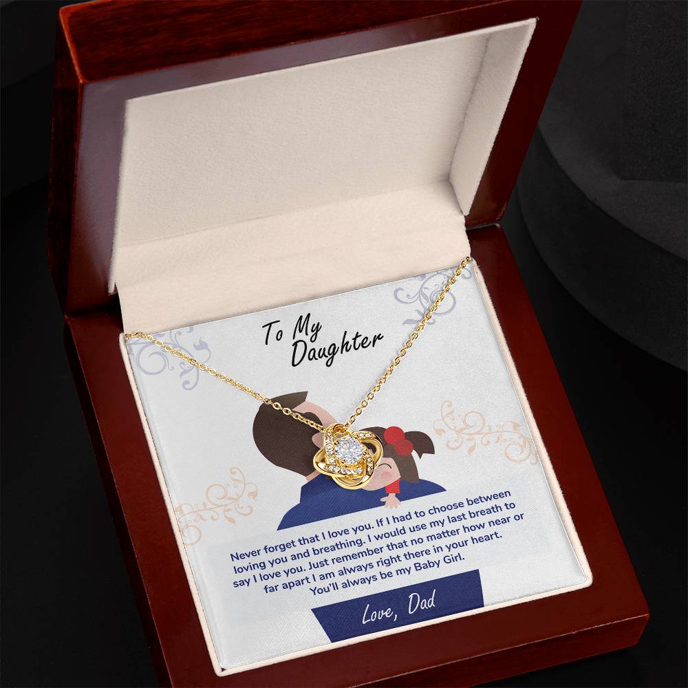 To My Daughter, You_ll Always Be My Baby Girl - Love knot Necklace-Jewelry-18K Yellow Gold Finish-Luxury Box-6-Chic Pop