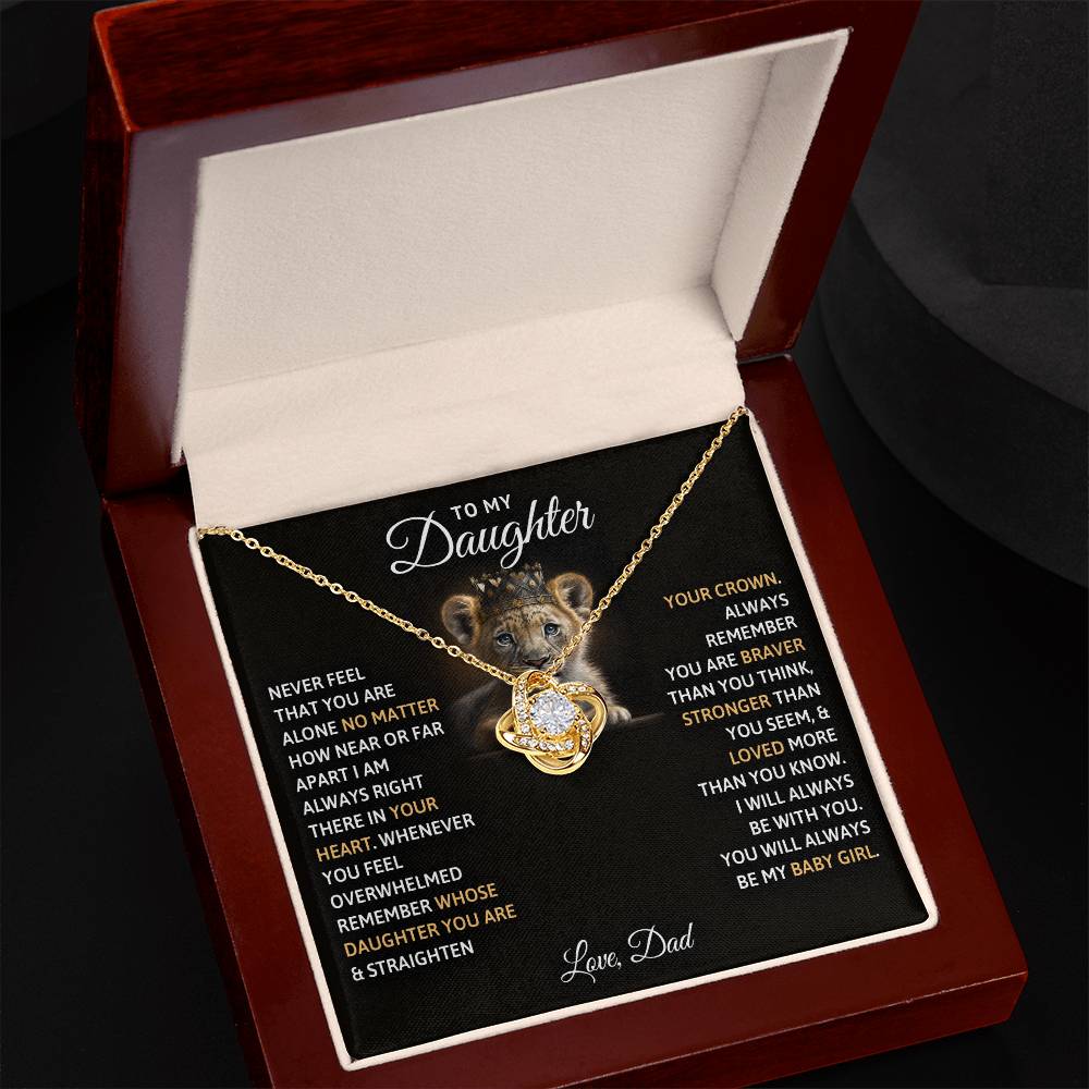 To My Daughter, You Will Always Be My Baby Girls - Love knot Necklace-Jewelry-18K Yellow Gold Finish-Luxury Box-6-Chic Pop