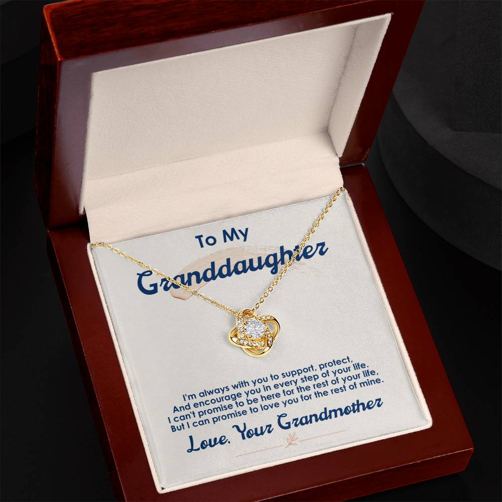 To My Granddaughter, I Love You For The Rest Of My Life - Love knot Necklace-Jewelry-18K Yellow Gold Finish-Luxury Box-6-Chic Pop