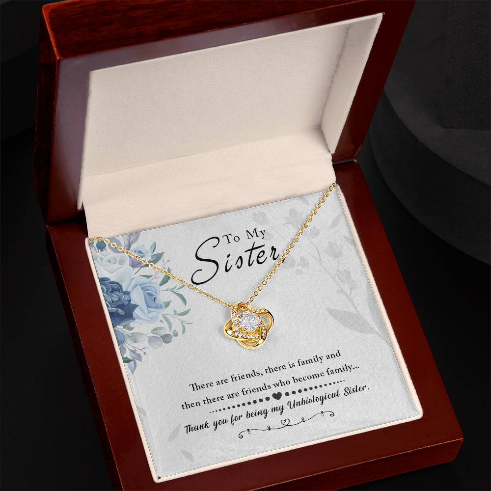 To My Sister, Thank You For Everything - Love knot Necklace-Jewelry-18K Yellow Gold Finish-Luxury Box-6-Chic Pop