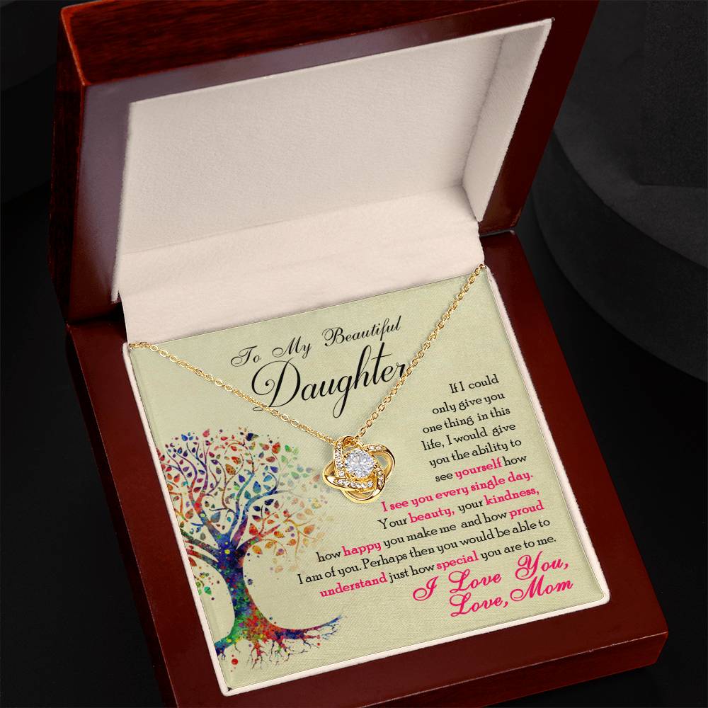 To My Beautiful Daughter, You Are Special To Me - Love knot Necklace-Jewelry-18K Yellow Gold Finish-Luxury Box-6-Chic Pop