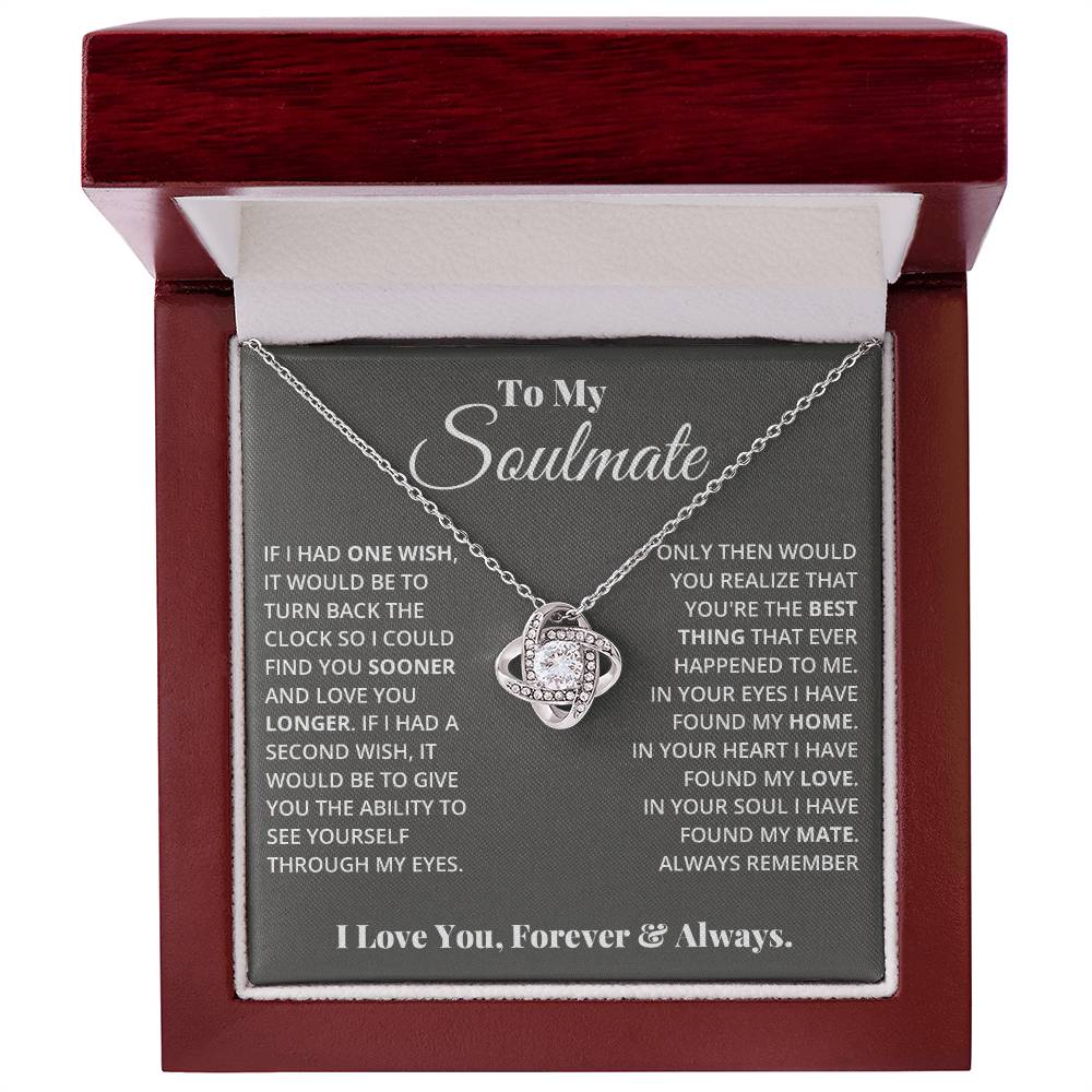 To My Soulmate, In Your Heart I Found My Love - Love knot Necklace-Jewelry-14K White Gold Finish-Luxury Box-4-Chic Pop