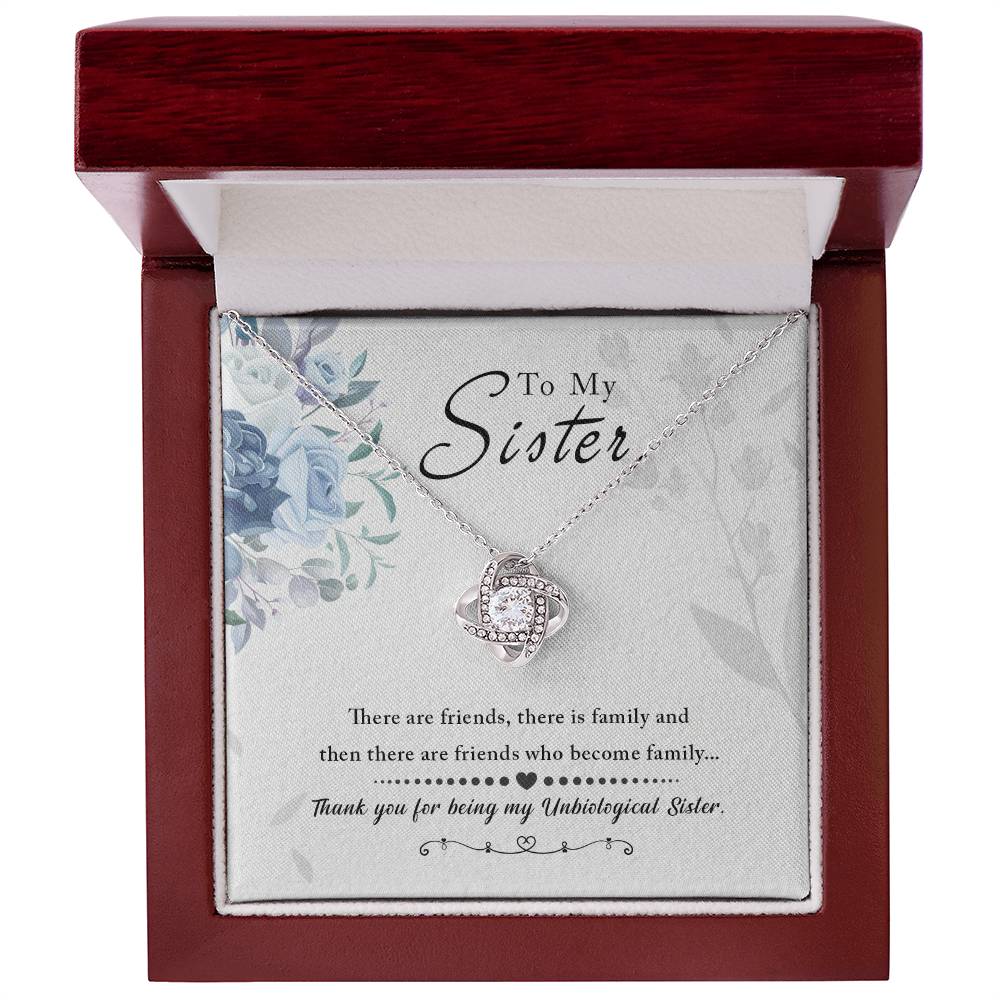 To My Sister, Thank You For Everything - Love knot Necklace-Jewelry-14K White Gold Finish-Luxury Box-4-Chic Pop