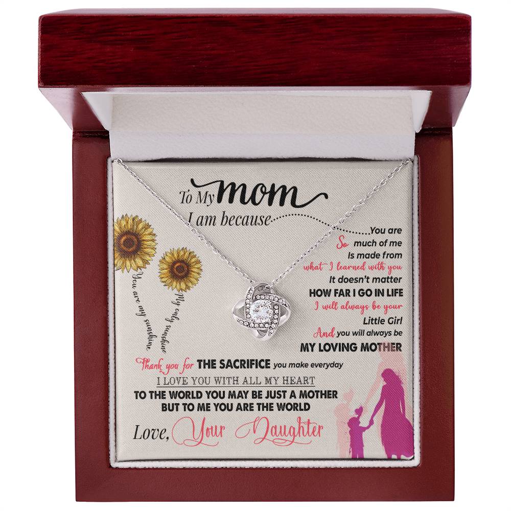 To My Mom, Thank You For Everything - Love knot Necklace-Jewelry-14K White Gold Finish-Luxury Box-4-Chic Pop