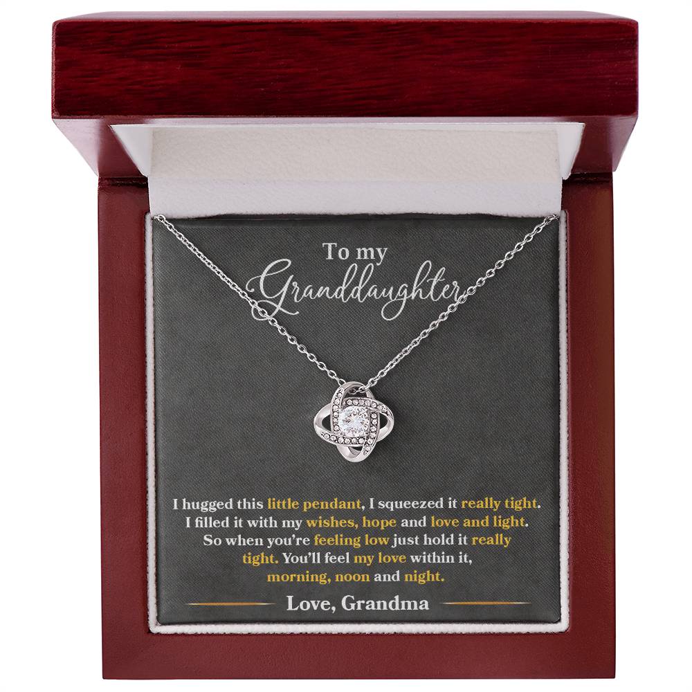 To My Granddaughter, You_ll Feel My Love Within This - Love knot Necklace-Jewelry-14K White Gold Finish-Luxury Box-4-Chic Pop