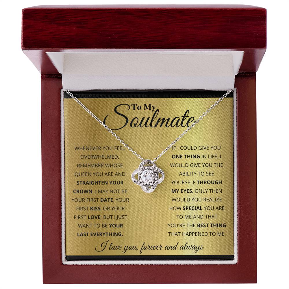 To My Soulmate, You_re The BEst Thing That Happened To Me - Love knot Necklace-Jewelry-14K White Gold Finish-Luxury Box-4-Chic Pop