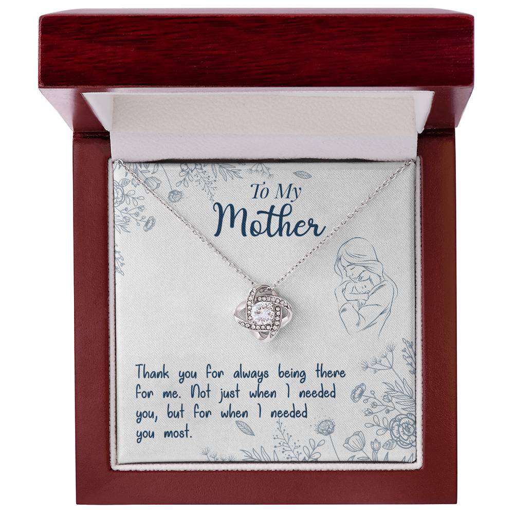 To My Mother, Thank You For Always Being There - Love knot Necklace-Jewelry-14K White Gold Finish-Luxury Box-4-Chic Pop