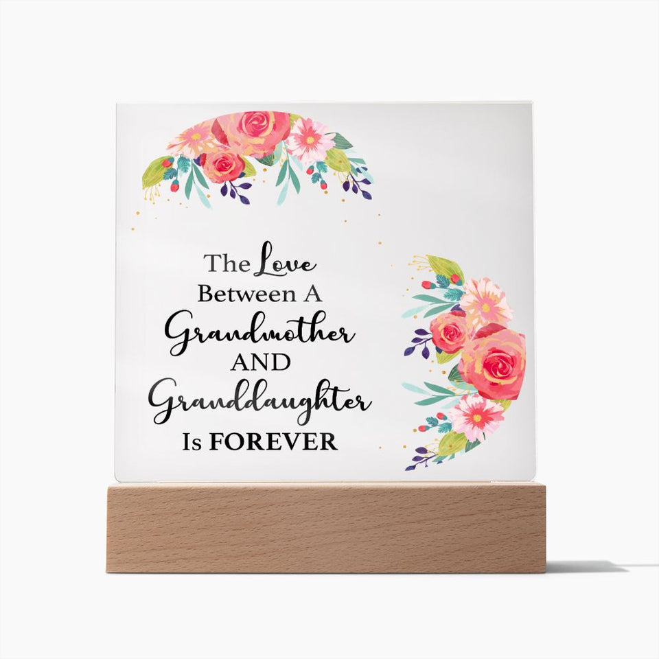 The Love etween a grandmother and granddaughter Acrylic Square Template-Jewelry-Wooden Base-1-Chic Pop