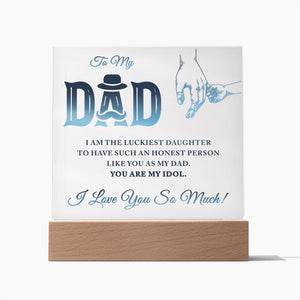 To My Dad I Am The Luckiest Daughter To Have-Jewelry-Wooden Base-1-Chic Pop