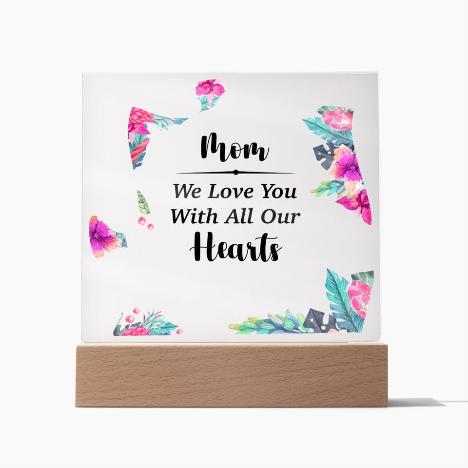 Mom We Love You With All Our Hearts-Jewelry-Wooden Base-1-Chic Pop