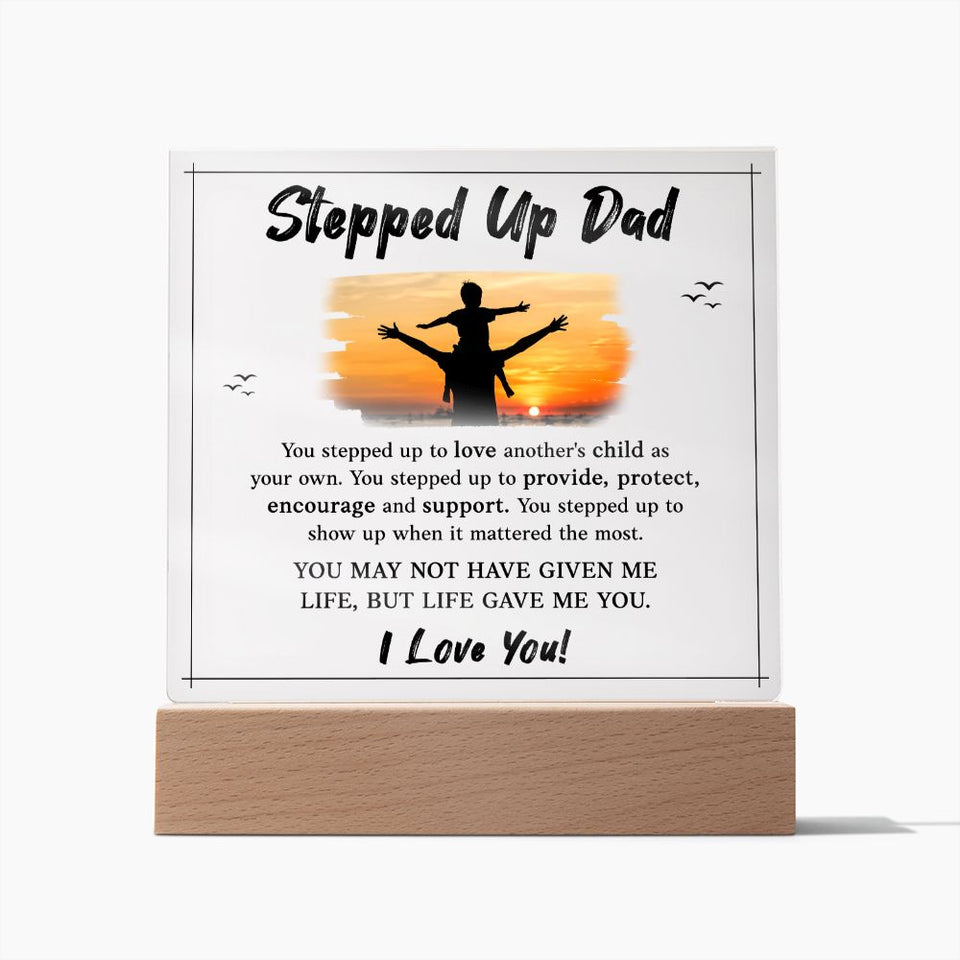 Stepped UP Dad ou stepped up to love another's child as-Jewelry-Wooden Base-1-Chic Pop