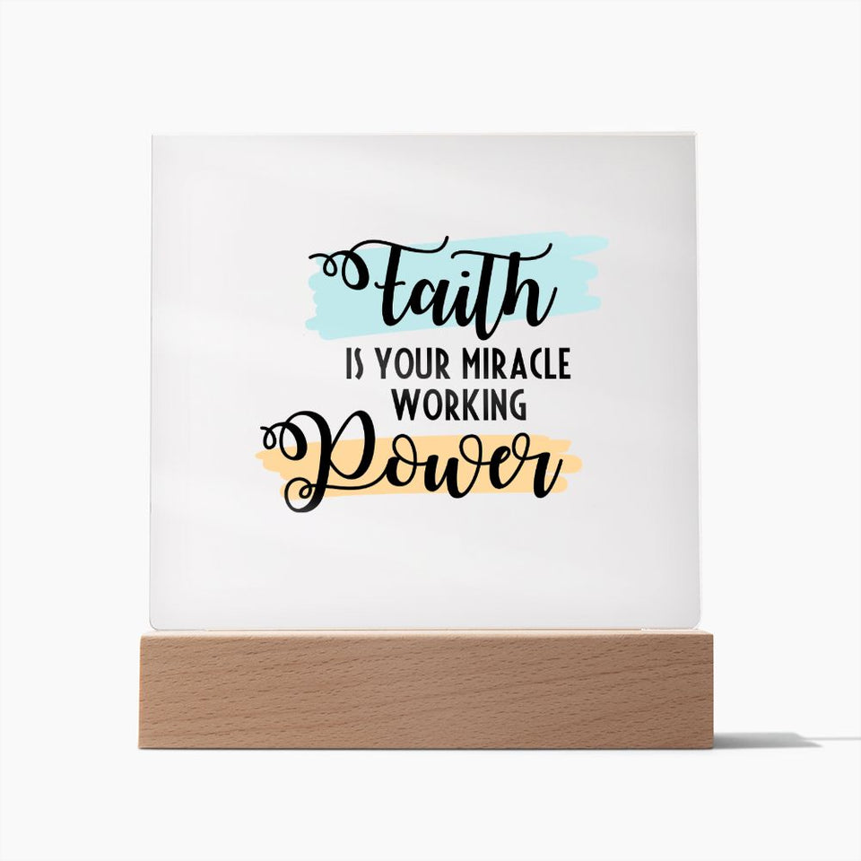 Faith Acrylic Square Template-Jewelry-Wooden Base-1-Chic Pop