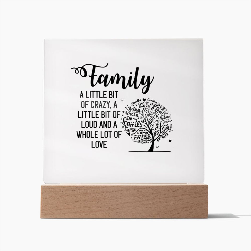 Family Acrylic Square Template-Jewelry-Wooden Base-1-Chic Pop