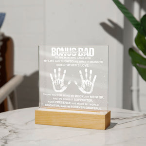 Bonus Dad To the man who came into-Jewelry-Wooden Base-2-Chic Pop