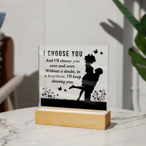 I Choose You-Jewelry-Acrylic Square with LED Base-4-Chic Pop