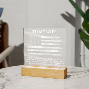 Military Wife-Jewelry-Acrylic Square with LED Base-4-Chic Pop