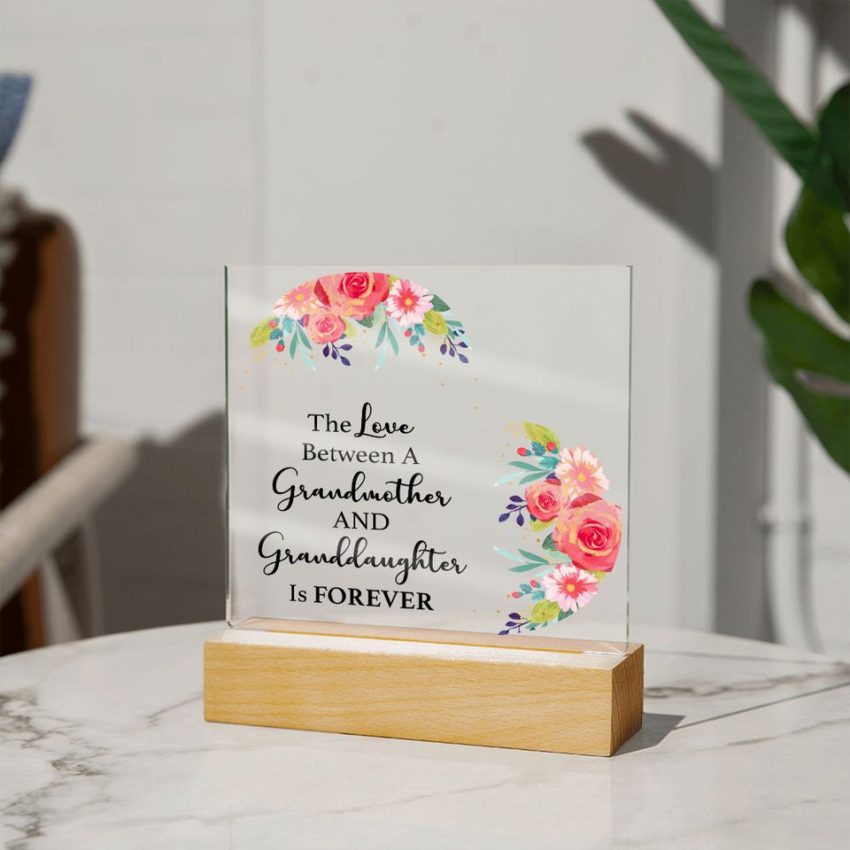 The Love etween a grandmother and granddaughter Acrylic Square Template-Jewelry-Wooden Base-2-Chic Pop