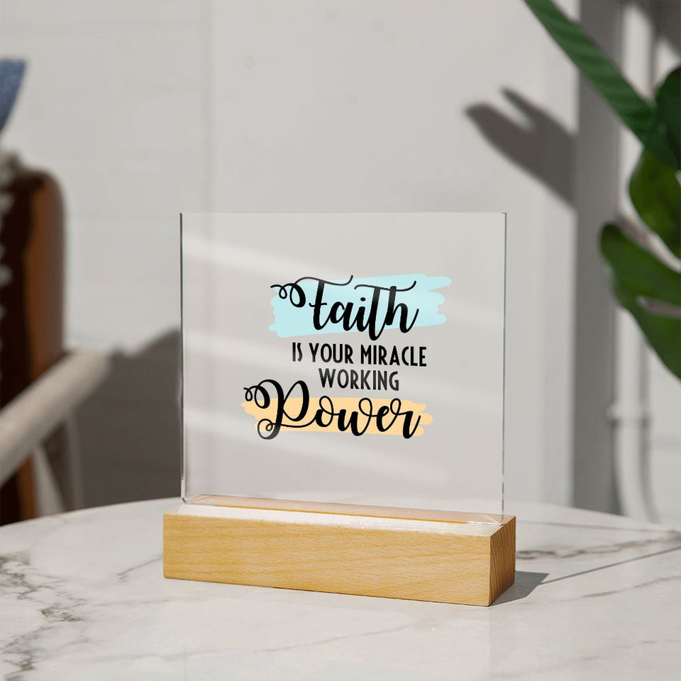 Faith Acrylic Square Template-Jewelry-Wooden Base-2-Chic Pop