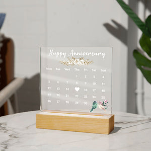 Happy Anniversary-Jewelry-Acrylic Square with LED Base-4-Chic Pop