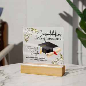 Congratulations On Your Graduation-Jewelry-Acrylic Square with LED Base-4-Chic Pop