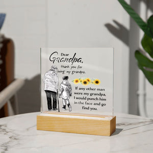 Grandpa Acrylic Square Template-Jewelry-Acrylic Square with LED Base-4-Chic Pop