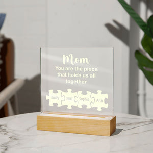 Mom You Are The Piece-Jewelry-Acrylic Square with LED Base-4-Chic Pop