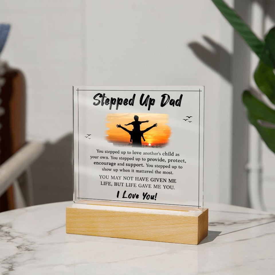 Stepped UP Dad ou stepped up to love another's child as-Jewelry-Wooden Base-2-Chic Pop