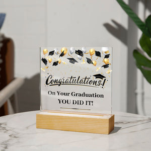 Congratulation On Your Graduation-Jewelry-Acrylic Square with LED Base-4-Chic Pop