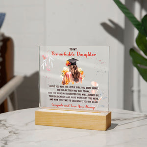 To My Remarkable Daughter I love you for the little girl you once were-Jewelry-Acrylic Square with LED Base-4-Chic Pop