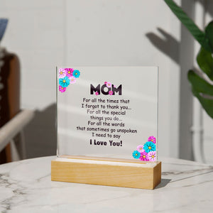 Mom For All The Time-Jewelry-Acrylic Square with LED Base-4-Chic Pop