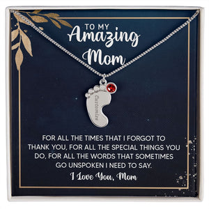 To My Amazing Mom-Jewelry-1 Charm-Polished Stainless Steel-Standard Box-1-Chic Pop