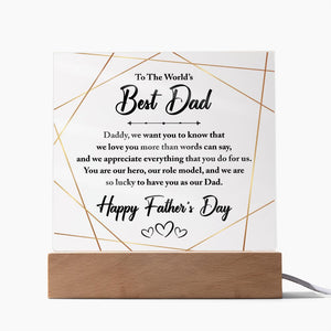 To The World's Best Dad Acrylic Square Template-Jewelry-Wooden Base-3-Chic Pop