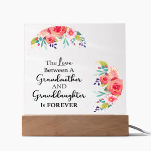 The Love etween a grandmother and granddaughter Acrylic Square Template-Jewelry-Wooden Base-3-Chic Pop