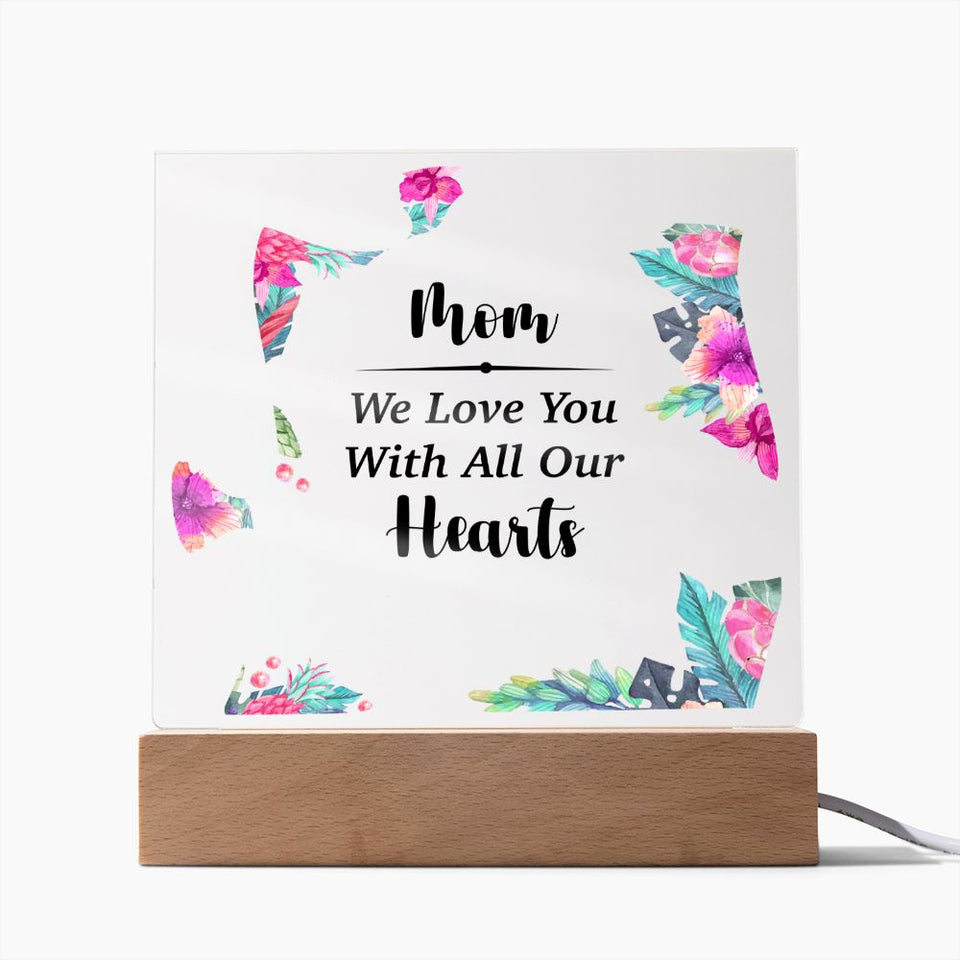 Mom We Love You With All Our Hearts-Jewelry-Wooden Base-3-Chic Pop